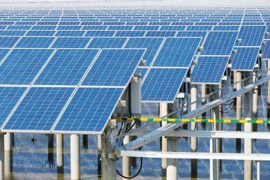 Solar field image. Renewable energy finance development